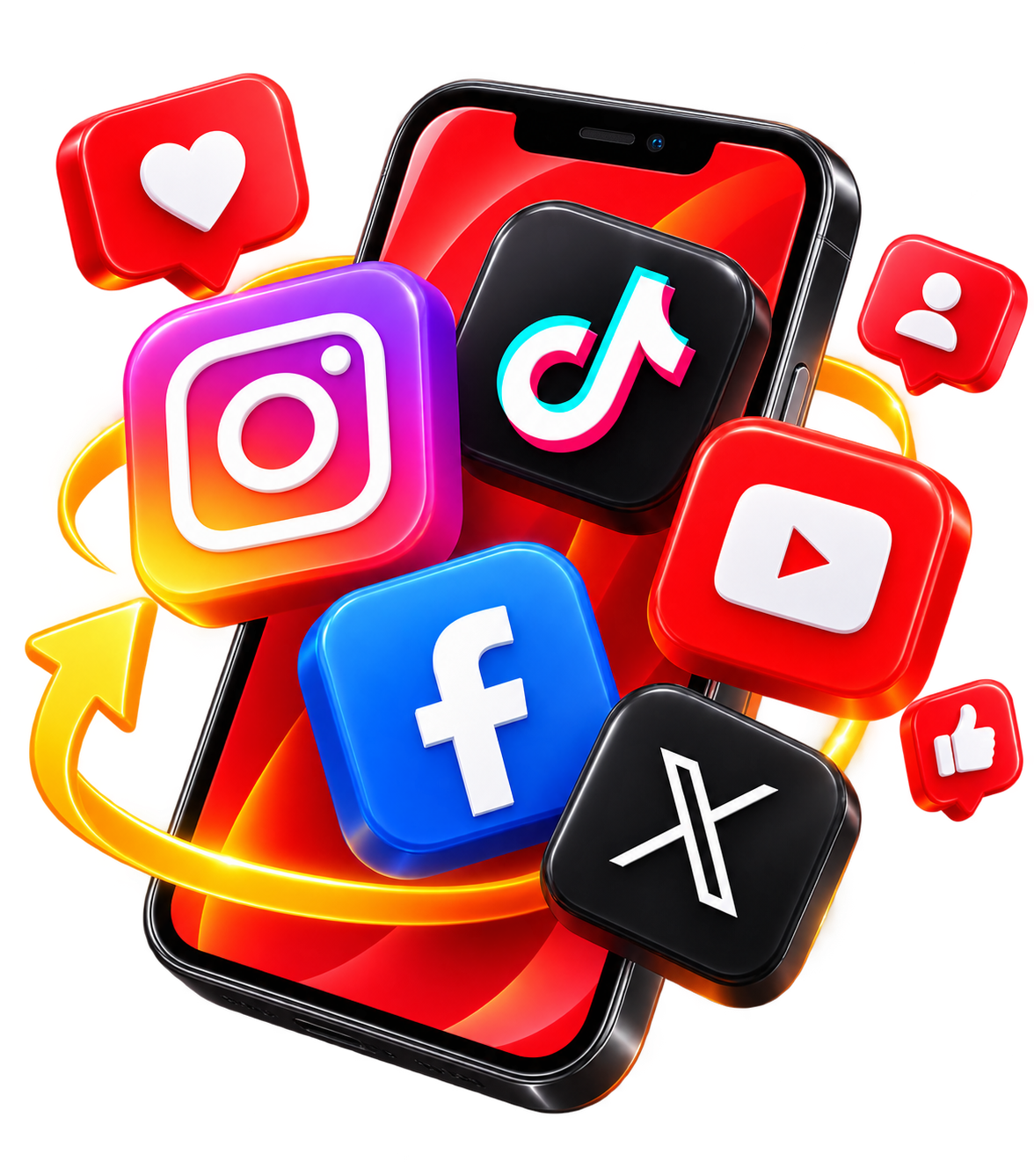 Simu yenye Instagram, TikTok, Facebook, YouTube na X